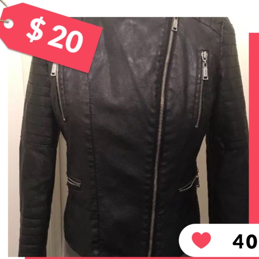 Jou Jou Black  Bike / Motorcycle Jacket Size Small
